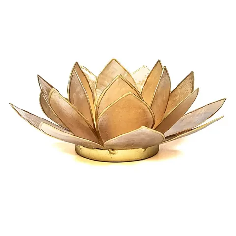 Lotus sfeerlicht | Smoked Beige Goudrand