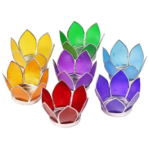 Lotus Sfeerlicht | Set van 7 Chakra’s | Klein | Zilverrand