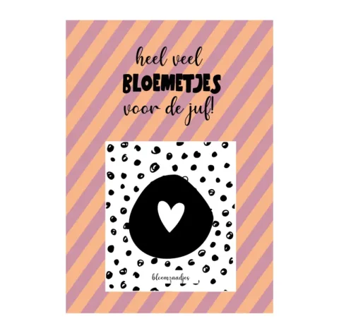 Kaart A6 incl. Bloemzaadjes | Heel Veel Bloemetjes Voor De Juf