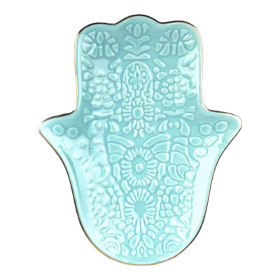 Keramiek Schaaltje | Hamsa Hand Turkoois