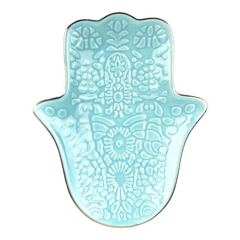 Keramiek Schaaltje | Hamsa Hand Turkoois