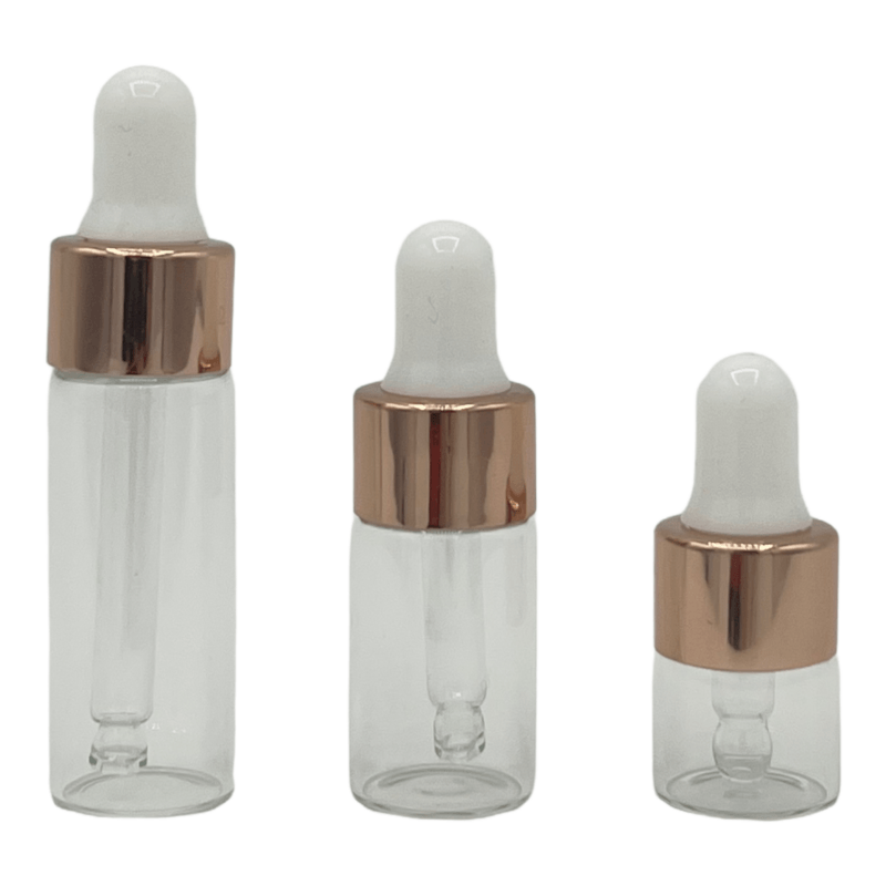 Pipet flesje helder glas | Dop Roze | div. inhoud