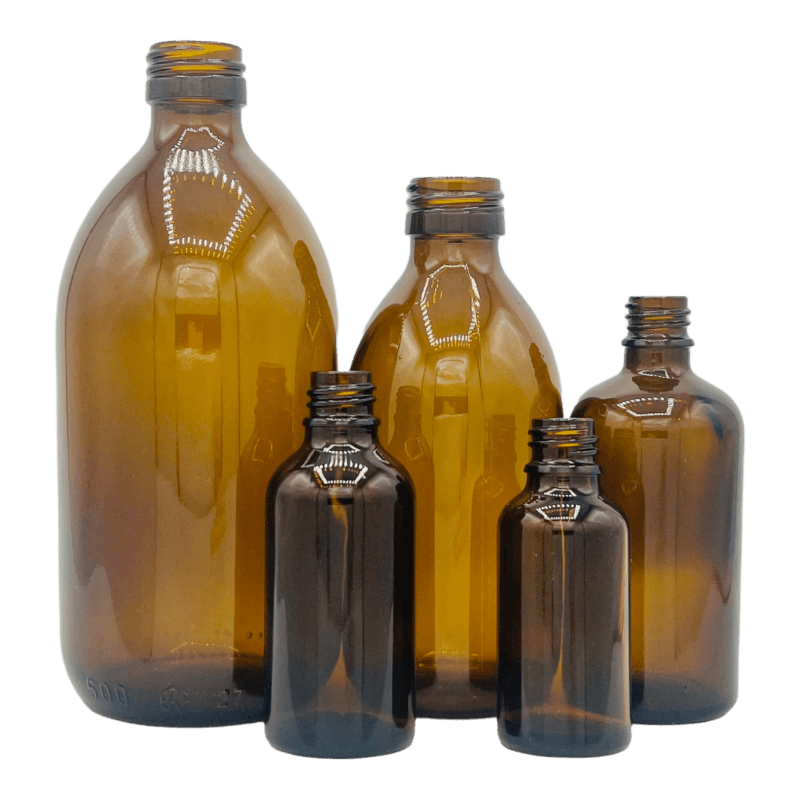 Glazen spray fles | Amber glas | div. inhoud