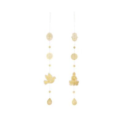 Raamhanger | Gerecycled papier | 4 dessins - Boeddha in Goud