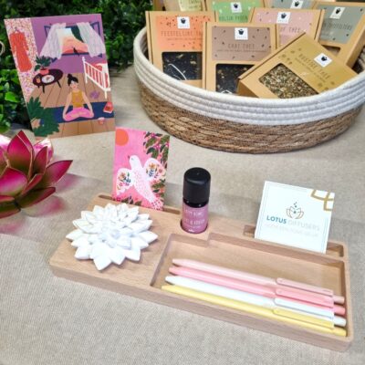 Bureau-organiser-aromatherapie-geursteen-lotusbloem