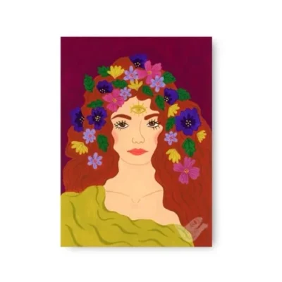 Ansichtkaart Flower hair A6