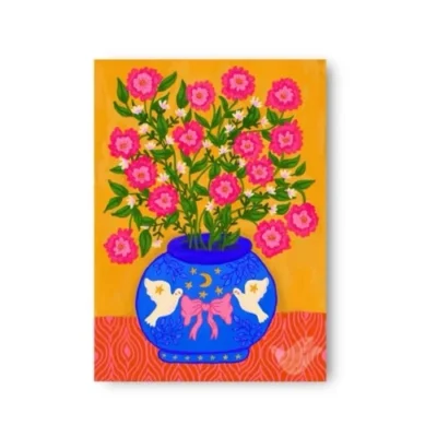 Ansichtkaart Pink flowers A6