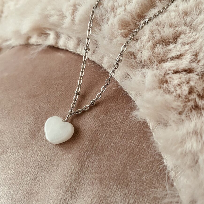 Typisch Shanna | Edelsteenketting Rozenkwarts Hartje Typisch Shanna | Edelsteenketting Rozenkwarts Hartje