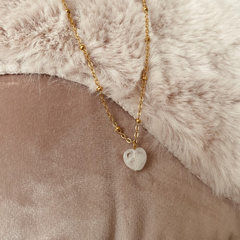 Typisch Shanna | Edelsteenketting | Bergkristal hartje