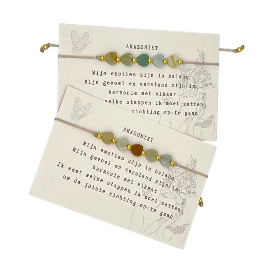 Typisch Shanna | Edelsteen armbandje | Hartjes Amazoniet