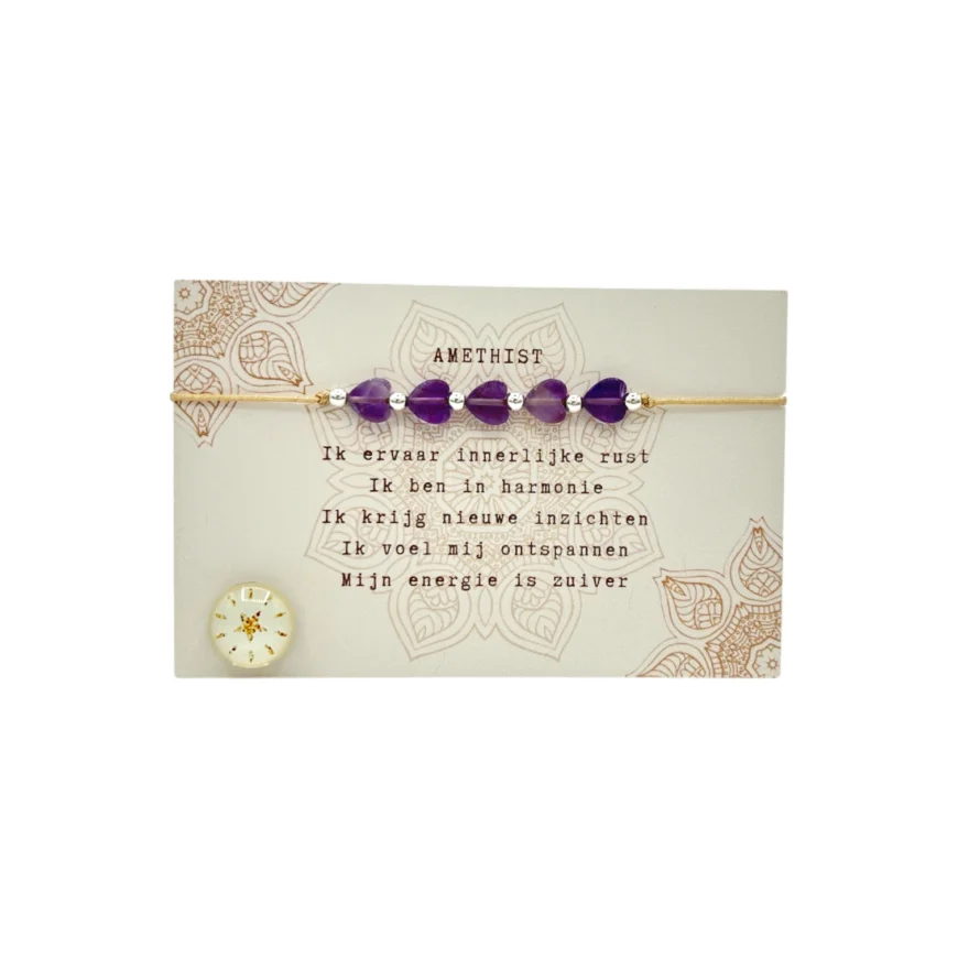 Typisch Shanna | Edelsteen armbandje | Hartjes Amethist Typisch Shanna | Edelsteen armbandje | Hartjes Amethist