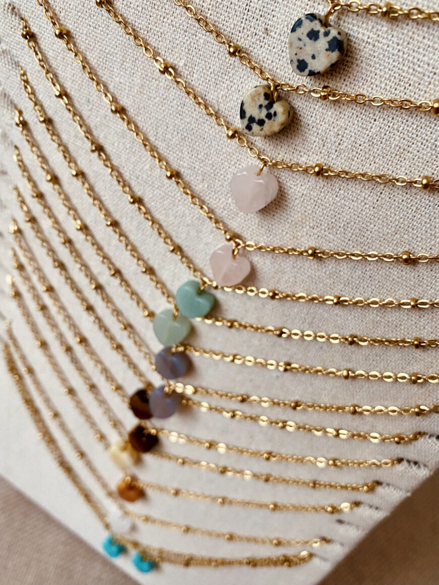 Typisch Shanna | Edelsteenketting | Bergkristal hartje