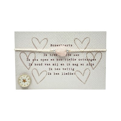 Typisch Shanna | Edelsteen armbandje | Hartje Rozenkwarts Typisch Shanna | Edelsteen armbandje | Hartje Rozenkwarts