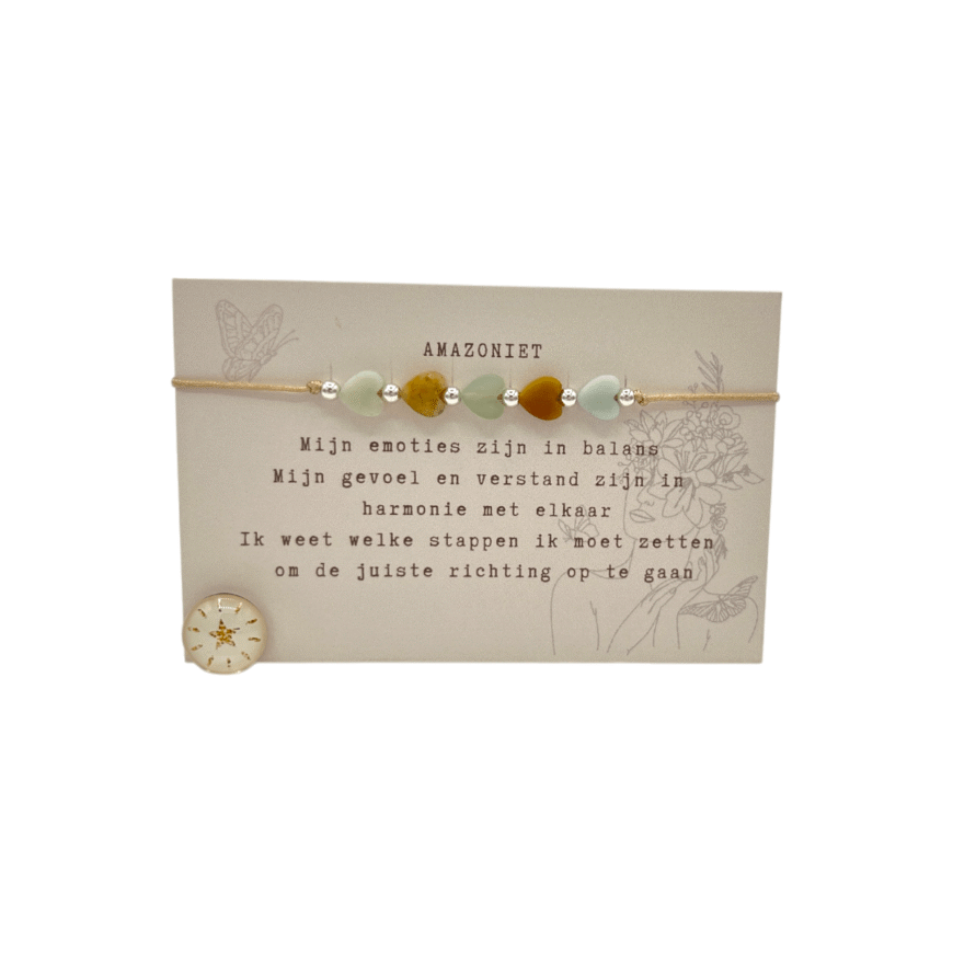 Typisch Shanna | Edelsteen armbandje | Hartjes Amazoniet