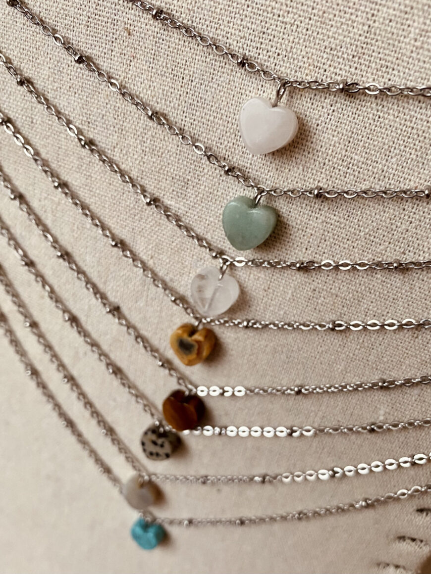 Typisch Shanna | Edelsteenketting | Bergkristal hartje