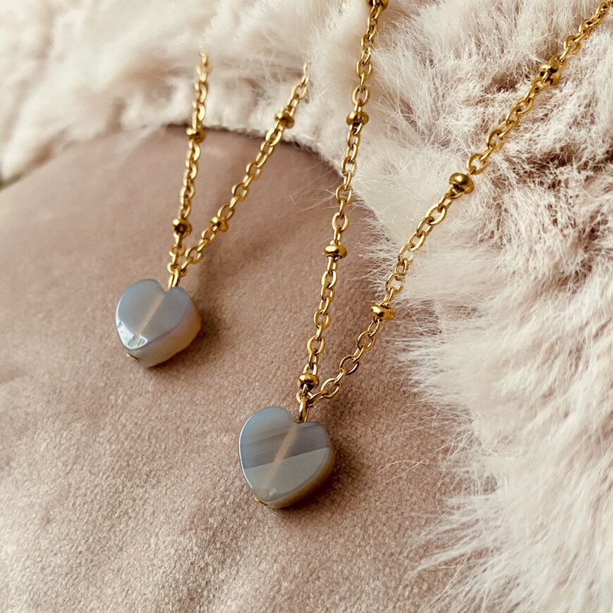 Typisch Shanna | Edelsteenketting | Chalcedoon hartje