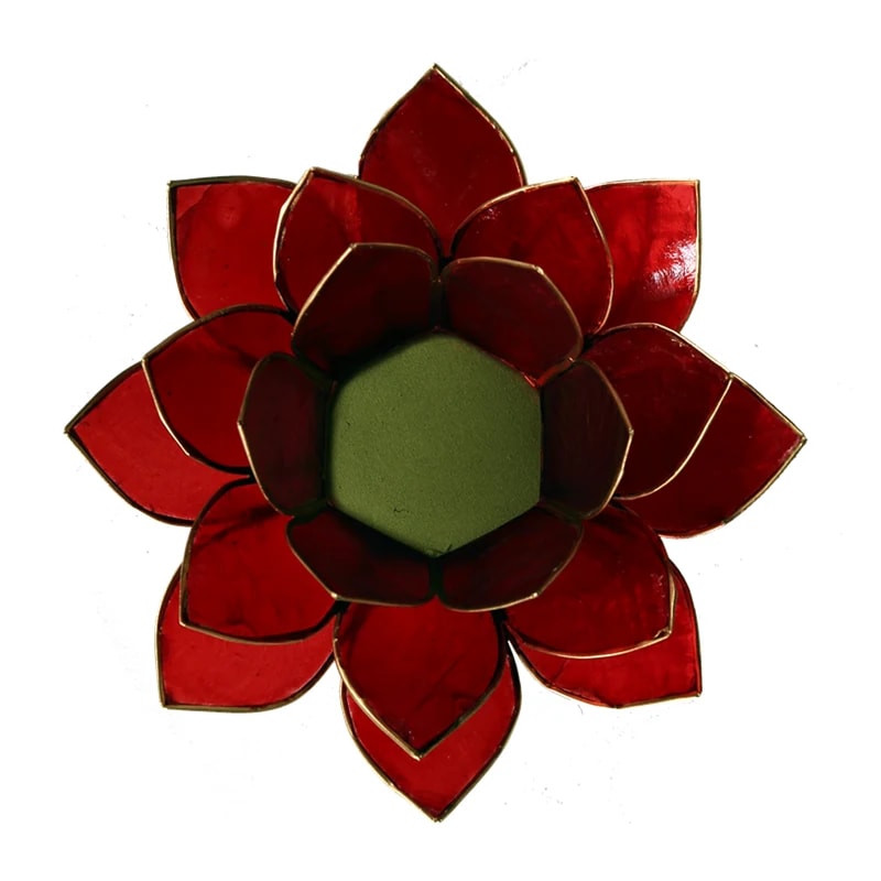Lotus sfeerlicht | Rood 1e Chakra Goudrand