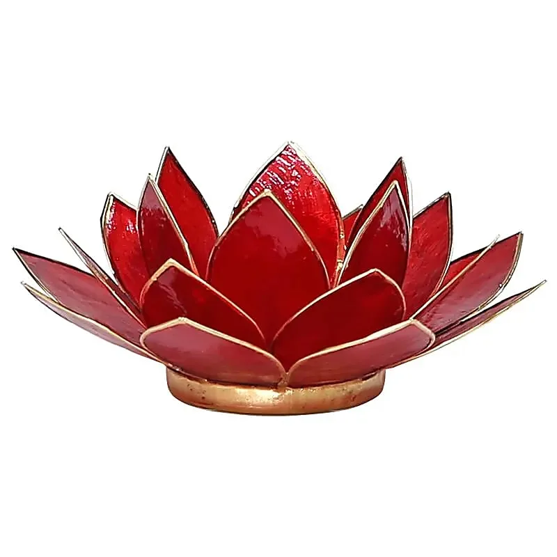 Lotus sfeerlicht | Rood 1e Chakra Goudrand