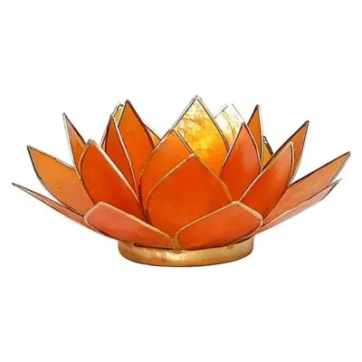 Lotus sfeerlicht | Oranje 2e Chakra Goudrand