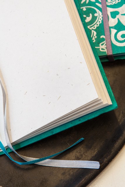 Notitieboek Yoga Groen | Handgemaakt met zilveren details
