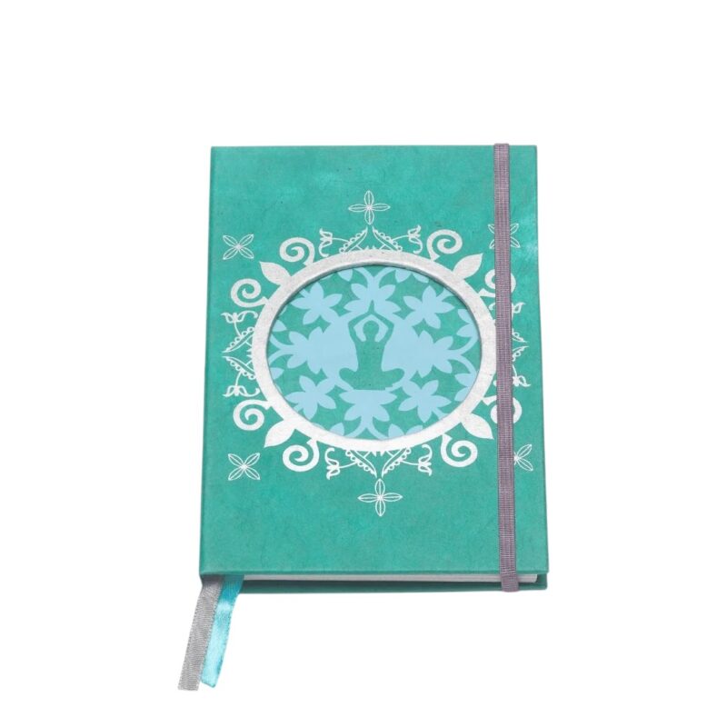Notitieboek Yoga Groen | Handgemaakt met zilveren details