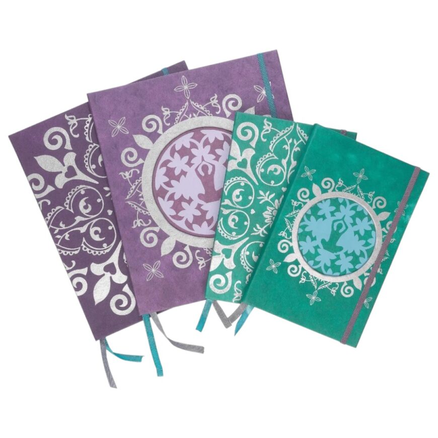 Notitieboek Yoga Groen | Handgemaakt met zilveren details