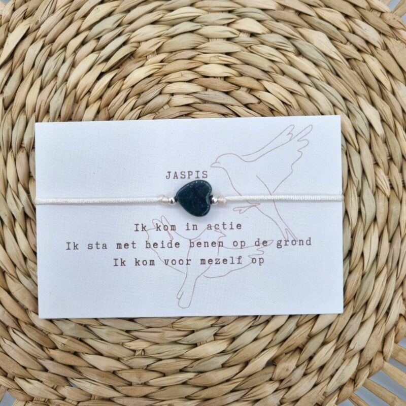 Typisch Shanna | Edelsteen armbandje | Hartje Groene Jaspis