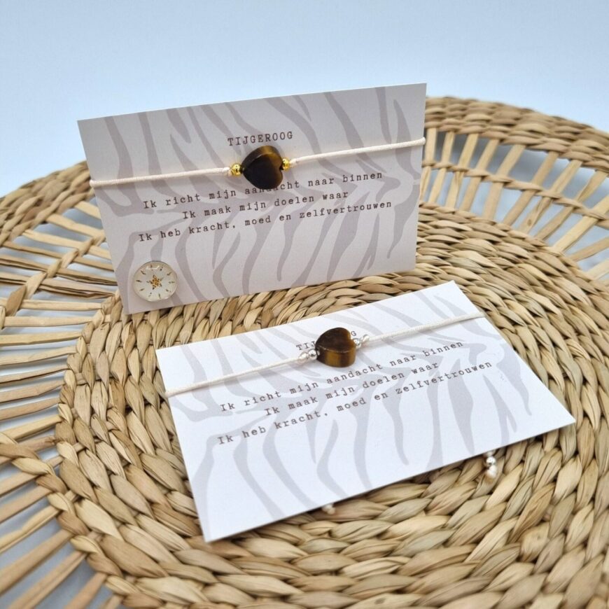 Typisch Shanna | Edelsteenarmband | Hartje Tijgeroog