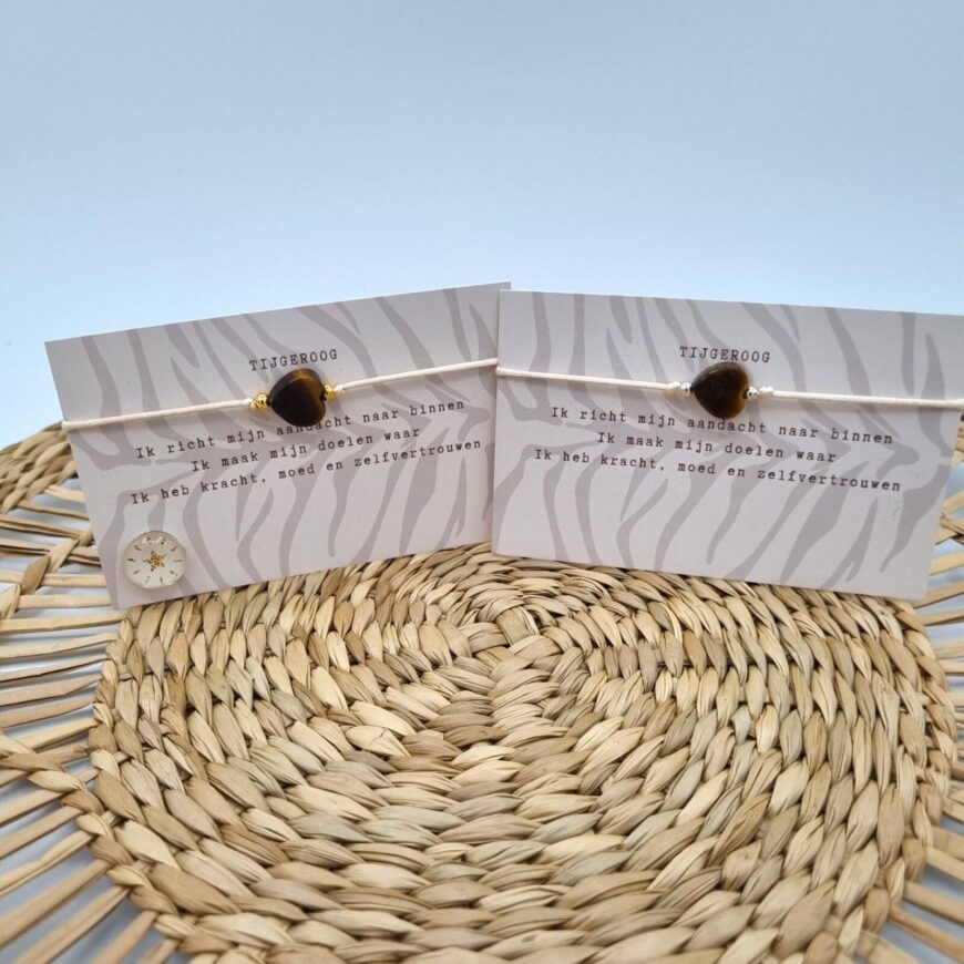 Typisch Shanna | Edelsteenarmband | Hartje Tijgeroog