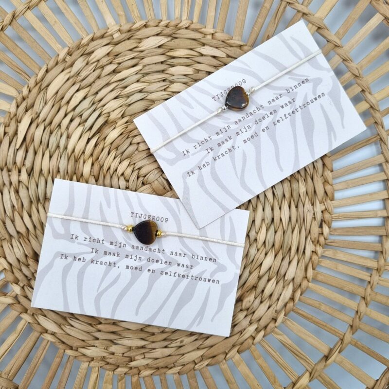 Typisch Shanna | Edelsteenarmband | Hartje Tijgeroog