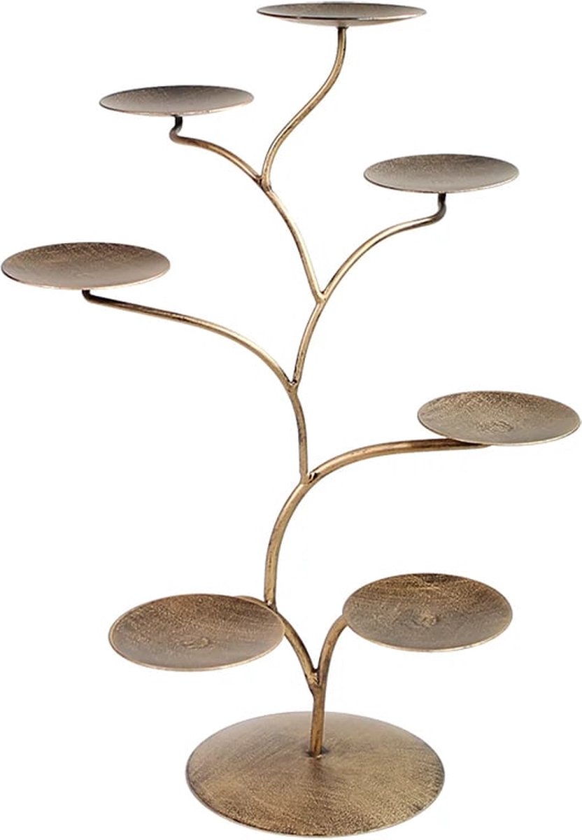 Set van Lotus Display + 7 Chakra Sfeerlichten Goudrand