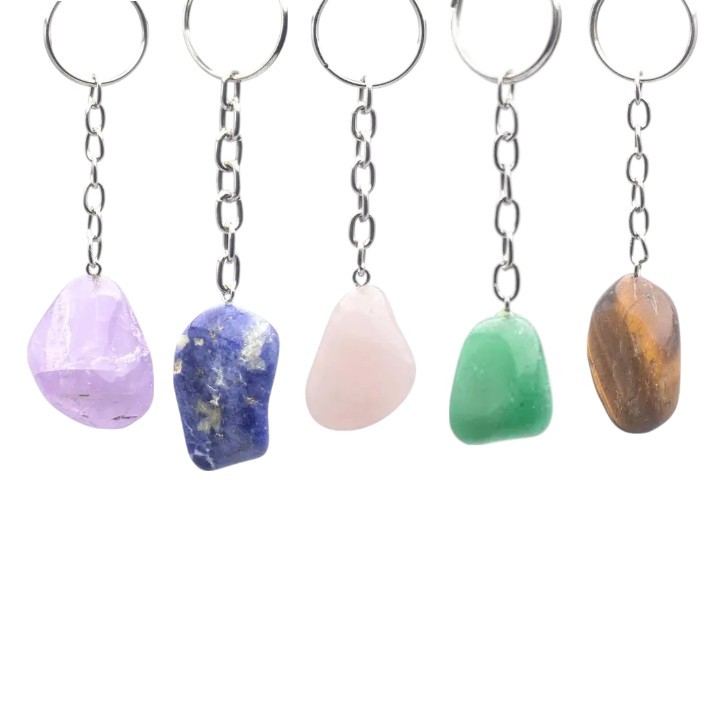 Edelsteen Robuuste Sleutelhanger | Rozenkwarts Edelsteen Robuuste Sleutelhanger | Rozenkwarts