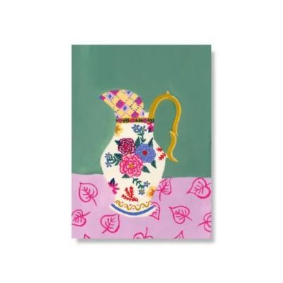Ansichtkaart Vintage Kan Met Bloemen A6