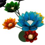 Set van Lotus Display + 7 Chakra Sfeerlichten Goudrand