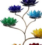 Lotus sfeerlicht | Set van 7 Chakra's Zilverrand