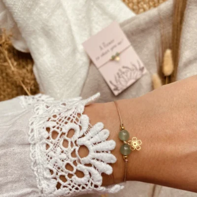 Typisch Shanna Edelsteen Postcard Armband Flower To Cheer You Up Goudkleurig pols