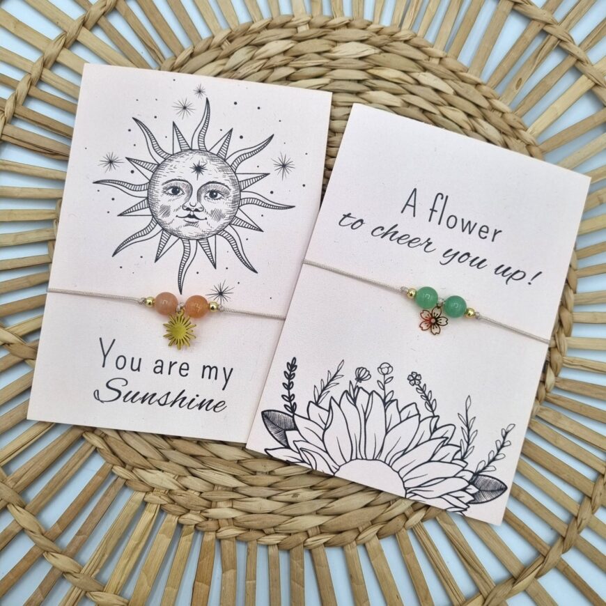Typisch Shanna | Edelsteen armbandje met postcard | You are my sunshine