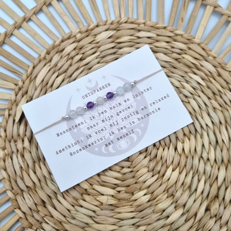 Typisch Shanna | Edelsteen armbandje Tiny Truths Affirmatie | Ontspannen