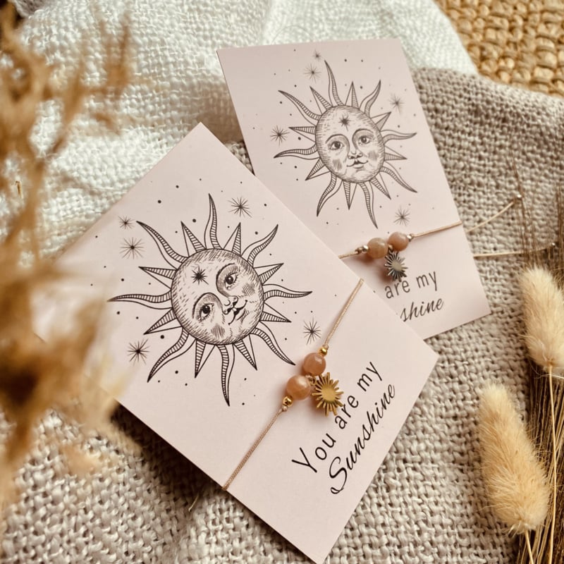 Typisch Shanna | Edelsteen armbandje met postcard | You are my sunshine