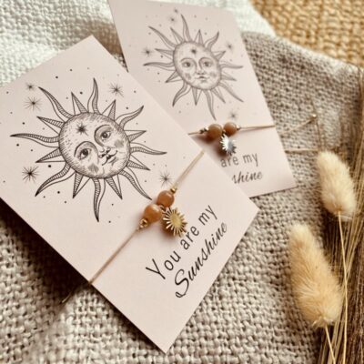 Typisch Shanna | Edelsteen armbandje met postcard | You are my sunshine