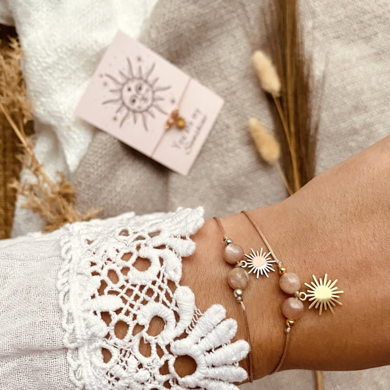 Typisch Shanna | Edelsteen armbandje met postcard | You are my sunshine