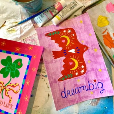 Kirsten Blom Ansichtkaart Dream Big A6 Ontwerpfase