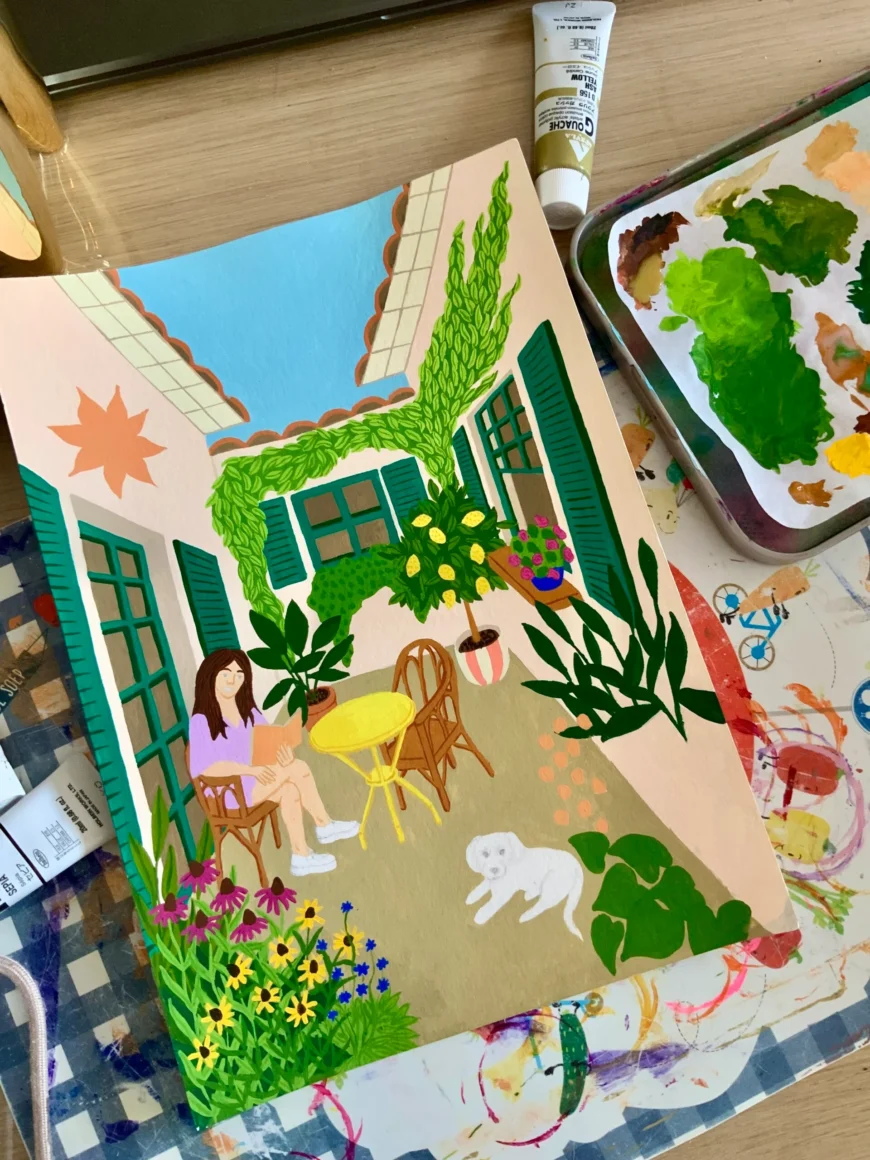 Ansichtkaart Green Courtyard A6