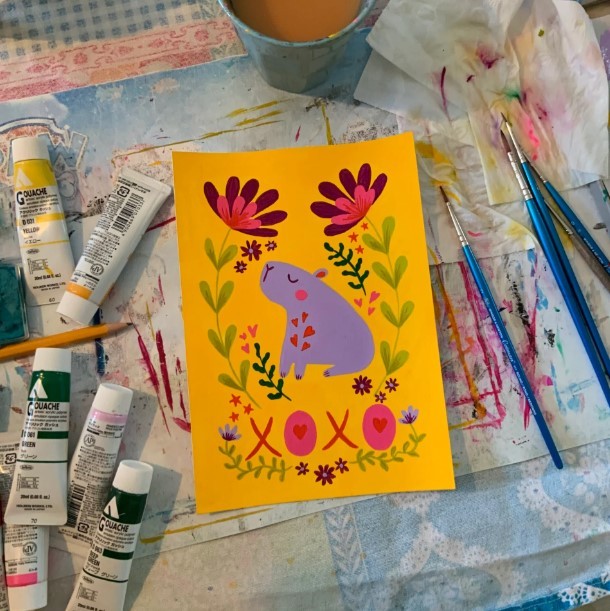 Ansichtkaart Hugs And Kisses A6