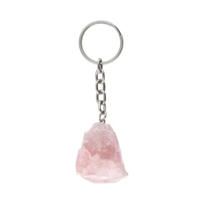 Edelsteen Robuuste Sleutelhanger | Rozenkwarts