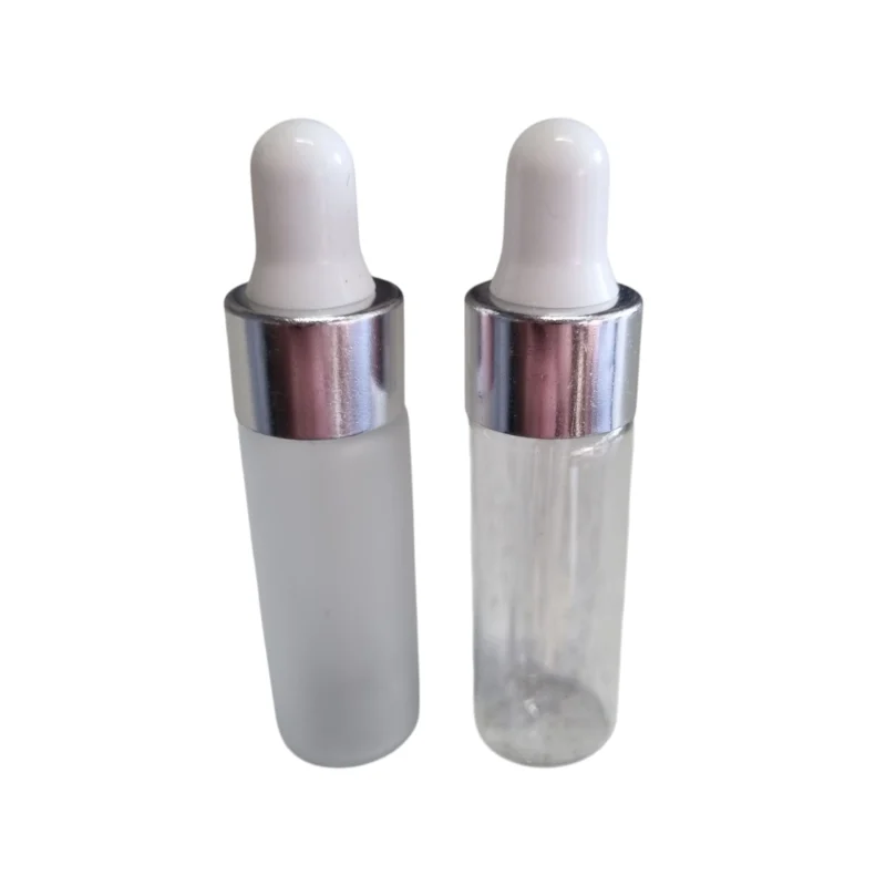 Pipetflesje Mat of Helder Glas | Dop Zilver | 4 ml
