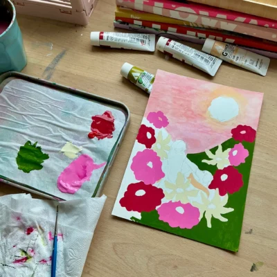 Kirsten Blom Ansichtkaart Unconditional love A6 voorkant en achterkant