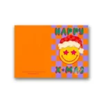 Dubbele kerstkaart met envelop 'Happy X-mas'