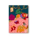 Dubbele kerstkaart met envelop 'Lazy X-mas'