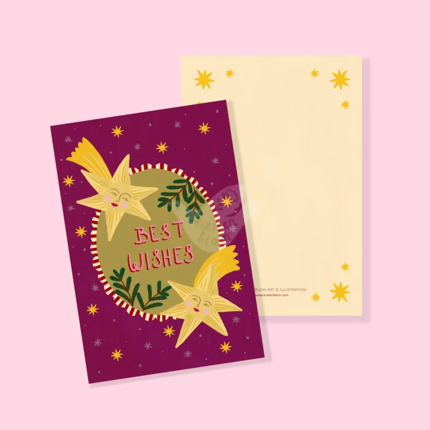 Enkele kerstkaart Best wishes A6 Enkele kerstkaart Best wishes A6